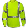 Tingley Rubber Tingley® S75522 Class 3 Long Sleeve T-Shirt, Fluorescent Yellow/Green, Medium S75522.MD